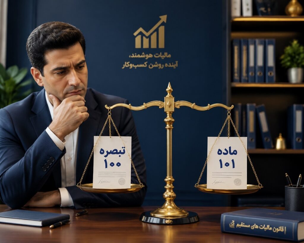 مقایسه تبصره ماده ۱۰۰ و معافیت ماده ۱۰۱ مالیاتی